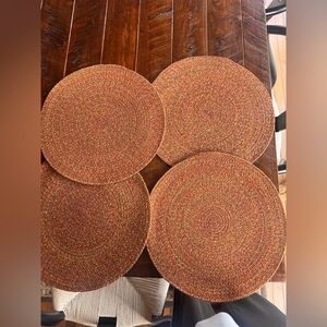 Rust Multi-Color Braided Round Placemats - Home Accents